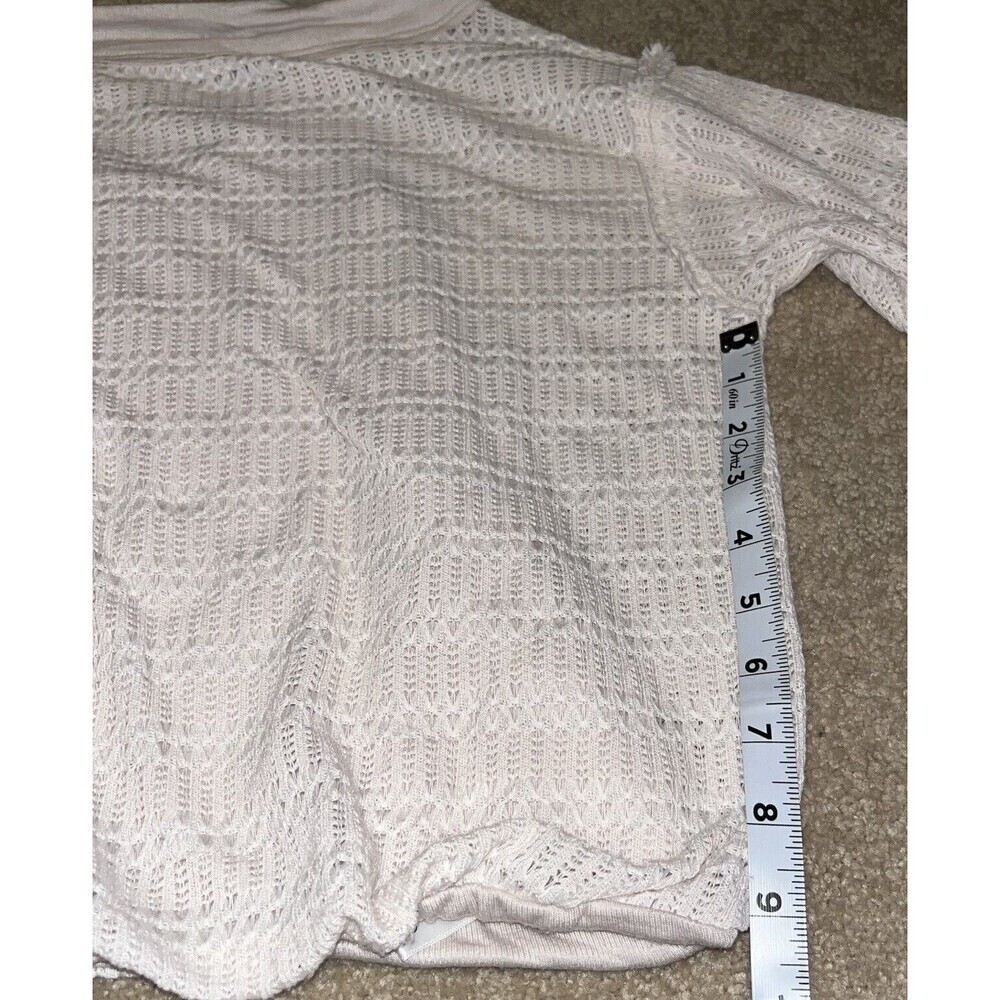 Free People XS/TP Sistine Hacci Knit Top Cold Shoulder Cream Womens Boho - Picture 9 of 15